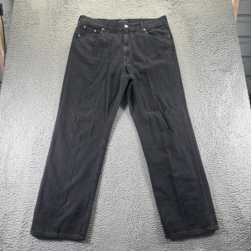 Vintage Aeropostale‎ Jeans Womens 38x32 Black Cotton Denim Straight Baggy 90s